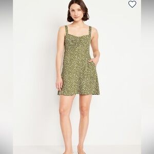 Old Navy Green Floral Sleeveless Dress | size Large